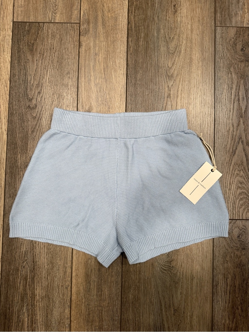 NWT moon & madison Women’s Light Blue High Waist Knit Shorts M